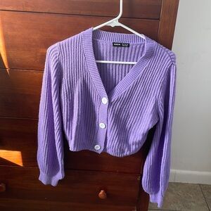 Pre Owned SHEIN Cropped Lilac knit Cardigan